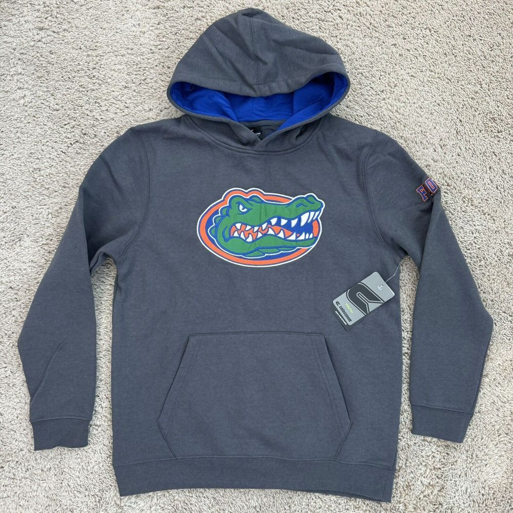 Florida Gators Hoodie Colosseum Youth L (16-18)‎ Big Logo Charcoal Pullover NWT